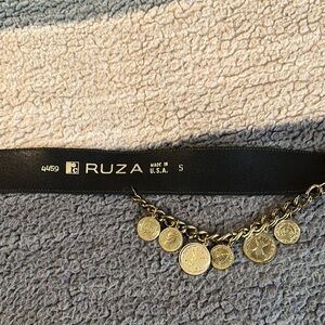 Black and Gold Coin-Embellished Women's Belt